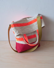 Load image into Gallery viewer, Urban Field Bag - Raspberry and Orange Striped
