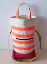 Load image into Gallery viewer, Urban Field Bag - Raspberry and Orange Striped