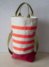 Load image into Gallery viewer, Urban Field Bag - Raspberry and Orange Striped