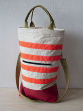Load image into Gallery viewer, Urban Field Bag - Raspberry and Orange Striped