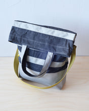 Load image into Gallery viewer, Urban Field Bag - Waxed Charcoal with Iridescent Stripe
