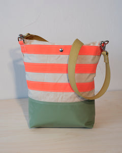 Urban Field Bag - Green and Orange Striped